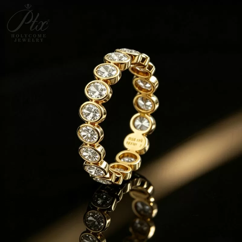 synthetic diamond eternity ring for evening