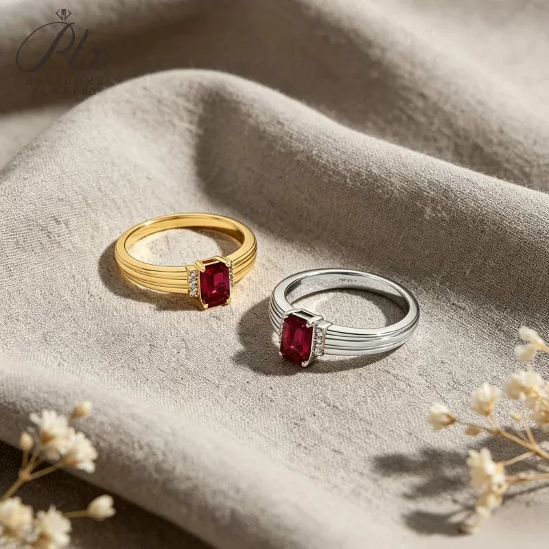 rose cut lab diamond ring